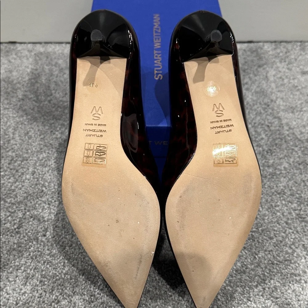 Stuart Weitzman “Stuart Power 50” Patent Pumps Brown in tortoise-print leather - Picture 6 of 8